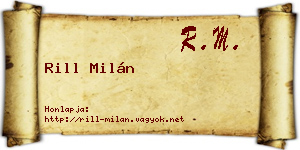 Rill Milán névjegykártya